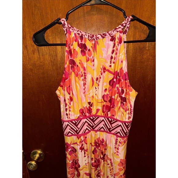 Wisp Womens Floral Pink And Yellow Maxi Dress Size 8 - Picture 7 of 8
